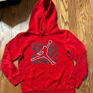 Jordan  Red Hoodie with Graphic 23 Air Jordan Print logo Size 6-7